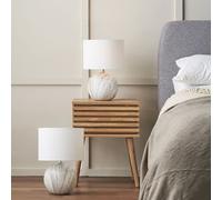 Ruma Set of 2 Viejo Grey Stone Effect Ceramic Table Lamp Ruma Grey