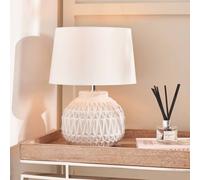 Pacific Lifestyle White Aztec Texture Ceramic Table Lamp