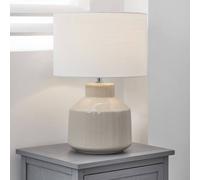 Pacific Nora Cream Crackle Effect Table Lamp, Cream
