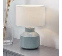 Pacific Nora Duck Egg Blue Crackle Effect Table Lamp