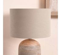Ruma Soft Grey Self Lined Linen Drum Lamp Shade for Table Lamps & Floor Lamps | Size: 14 inches Ruma Grey 14 inches