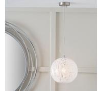 Ruma Speckled White Glass Pendant Ceiling Light Ruma White
