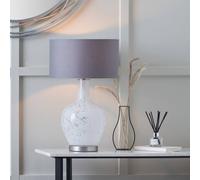 Ruma Speckled White Glass Table Lamp in Clear