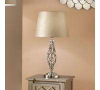 Silver Metal Twist Detail Table Lamp, Silver