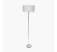 Ruma Tall Silver 5 Light Metal Floor Lamp Art Deco Elegant Lighting Drum Shade Ruma Silver