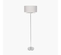 Ruma Tall Silver 5 Light Metal Floor Lamp Art Deco Elegant Lighting Drum Shade Ruma Silver
