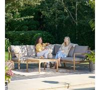 Pacific Malta 5 Seater Wooden Garden Corner Sofa Set-Natural