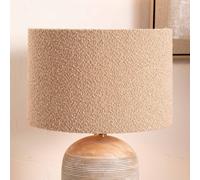 Pacific Lifestyle 30Cm Taupe Boucle Cylinder Table Lampshade Cosy Cream Lamp Shade