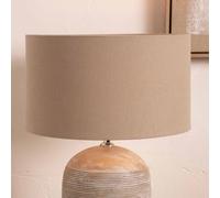 Ruma Taupe Cylinder Cotton Lampshade for Table Lamps & Floor Lamps | Size: 16 inches Ruma Taupe 16 inches