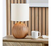 Eze Terracotta Textured Ball Table Lamp Natural