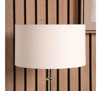 White Cylinder Lampshade for Table Lamps | Drum Cotton Lamp Shade for Floor Lamps | Lined Fabric Shades for Living Room (White, 40cm)