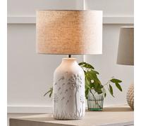 Pacific Lifestyle Flora White Floral Ceramic Table Lamp - Wilko