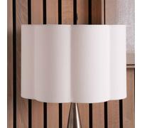 Ruma White Handloom Scalloped Cylinder Shade for Table Lamps | Size: 14 inches Ruma White 14 inches