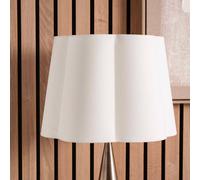 Ruma White Handloom Tapered Scalloped Lampshade for Table Lamps | Size: 14 inches Ruma White 14 inches