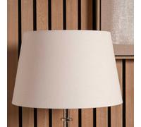 Ruma White Self Lined Linen Tapered Cylinder Shade for Table & Floor Lamps | Size: 16 inches Ruma White 16 inches