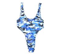RUMAOZIA Bodysuit Men's Wrestling Singlet Jockstrap Straps Sexy Mankini Breathable Thong Underwear Camouflage Men String Briefs Jumpsuit Stretchy One Piece Athletic Leotard Gym Underwear, blue, M