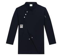 RUMAOZIA Chef's Jacket Men's Long Sleeve Slim Fit Chef Uniform Baker's Jacket Men's Chef Jacket Hospitality Uniform Worker Jacket Baker's Jacket Long Sleeve Kitchen Chef Coat Work Wear Plain, black, L