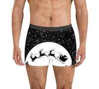 RUMAOZIA Christmas Boxer Shorts Men's Funny Christmas Boxer Shorts Christmas Motif Underwear Comfortable Soft Boxer Shorts Winter Christmas Gifts for Men, R White, 3XL