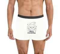 RUMAOZIA Christmas Underwear Boxer Shorts Underwear Men Comfortable Soft Breathable Stretch with Christmas Funny Print Retro Shorts Men's Underwear, R White, M