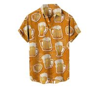 RUMAOZIA Hippie Hawaii Shirt Men Oktoberfest Men's Outfit Costume Beer Shirts for Oktoberfest Shirts Funny Beer Shirt Button Down Vintage Party Beach Holiday Short Sleeve Breathable Hawaiian Shirt