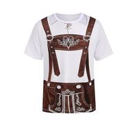 RUMAOZIA Men's Brown Oktoberfest Costume T-Shirt, Breathable, Lightweight, Loose, Short Sleeve, Crew Neck, Sports Shirt, Adult Men, T-shirt, Size XL