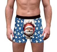 RUMAOZIA Men's Christmas Boxer Shorts, Funny Christmas Boxer Shorts, Men's Funny Christmas Underwear, Men's Christmas Motif, Boxer Shorts, Retro Shorts, Fashion Underwear, R Sky Blue, M