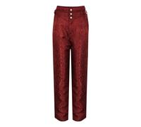 RUMAOZIA Men's Gothic Medieval Trousers Steampunk Renaissance Trousers Vintage Elegant Slim Fit Long Trousers with Buttons Pockets Long Victorian Trousers Fashion Renaissance Costume, red, M