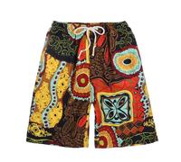 RUMAOZIA Men's Medieval Shorts with Totem Prints Swimming Shorts Quick-Drying Summer Training Trousers with Adjustable Beach Shorts 2024 Leisure Trousers Swimming Trunks Board Shorts, yellow, One size