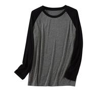 RUMAOZIA Men's Pyjamas Long Sleeve Breathable Pyjama Top Comfortable Sleepwear Lightweight Lounge Wear Plus Size Leisure Suit Relax Fashion Casual Raglan Baseball T-Shirt Long Sleeve Shirt, black, 3XL