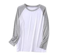 RUMAOZIA Men's Pyjamas Long Sleeve Breathable Pyjama Top Comfortable Sleepwear Lightweight Lounge Wear Plus Size Leisure Suit Relax Fashion Casual Raglan Baseball T-Shirt Long Sleeve Shirt, gray, XL