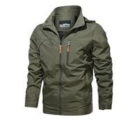 RUMAOZIA Men's Rain Jacket Waterproof Breathable Windproof Functional Jacket Outdoor Breathable Lightweight Leisure Jacket Bicycle Coat Hiking Jacket Softshell Jackets Coats with Hood, O Green, XXL