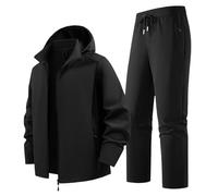 RUMAOZIA Men's Rain Suit Waterproof Rain Jacket Breathable Lightweight Raincoat with Hood Fishing Suit Set Work Wear Suitable Rain Clothing for Leisure, Outdoor Sports, Golf, Hiking