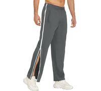 RUMAOZIA Men's Rehabilitation Trousers with Full Side Open, Jogging Bottoms with Full Zip Training Trousers Open Men's Rehab Trousers Side Opening with Pocket Baggy Motorcycle Trousers, gray, XXL