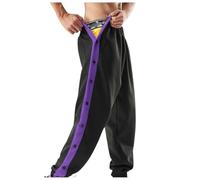RUMAOZIA Men's Tracksuit Bottoms, Rehabilitation Trousers with Full Side Open, Jogging Bottoms with Press Studs, Men's Rehab Trousers with Side Button Placket to Open, Button Up, Post-Operative Sports