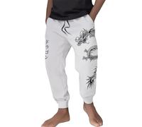 RUMAOZIA Men's Wide Jogging Pants, Long Chinese Dragon Print Casual Pants, Comfortable Soft Sweatpants, Summer Harajuku Streetwear Sports Pants for Men, Everyday Festival Clothing, O White, XL