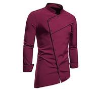 RUMAOZIA Men's Women's Chef's Jacket Chef Set Kitchen Chef Jacket Hat Catering Hat Set Restaurant Hotel Cafe Work Wear Uniform Men's Blouses Long Sleeve Shirt with Inclined Stand-Up Collar Chef Jacket