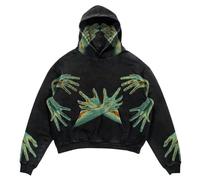 RUMAOZIA Men's Women's Y2K Vintage Skull Print Casual Hoodie College Style Gothic Long Sleeve Hoodie Loose Oversized Street Retro Couple Sweatshirt Thin Transition Jacket Autumn Blouson Leisure Jacket