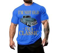 RUMAOZIA Oversized T-Shirt Men's Gym 3D Optical Illusion Printed T-Shirt Summer Personalised Casual Crew Neck T-Shirts Vintage Hip Hop Streetwear Tops Loose Breathable Tops, blue, 4XL