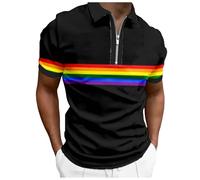 RUMAOZIA Polo Shirt Men's Summer Short Sleeve Shirt Cotton Colourful Striped Shirt Casual Sports Shirt Pride Pride Month T-Shirts Rainbow Leisure Shirts Lightweight Tee Top Casual Business Shirt