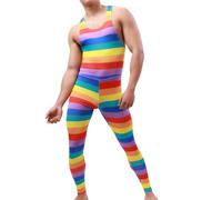 RUMAOZIA Pride Outfit Men's Swimsuit Sexy Mankini Borat Suit Sexy Underwear Alternative Party Costume Bikini for Men Body with Rainbow Print Jockstrap Beach Swimwear Erotic String Body, Multicoloured