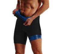 RUMAOZIA Sauna Shorts Men's Sweat Pants Belly Away Sports Leggings Body Shaper Sauna Trousers High Waist Workout Sweat Short Pants Stretch Compression Trousers Quick-Drying Functional Underwear, blue