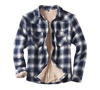 RUMAOZIA Shirt Jacket Men's Thick Checked Lined Fleece Jacket Lumberjack Shirt Work Shirt Jacket Thermal Shirt Winter Shirt Jackets Fleece Lining Protective Checked Lumberjack Shirt Casual Shirt, O