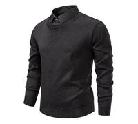 RUMAOZIA Soft Pullover Men's Warm Knitted Jumper Autumn Winter Long Sleeve Slim Fit Sweatshirt Crew Neck Plain Sweater Retro Coat Fine Knit Business Winter Jumper with Crew Neck, darkgray, 3XL