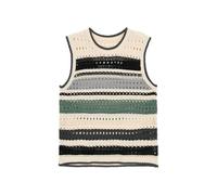RUMAOZIA Striped Knitted Vest Men's Striped O-Neck Autumn Warm Knitwear Pullover Casual Loose Vest Knitted Sweater Sleeveless Knitted Jumper Vest Vintage Black Tank Tops, O Light Green, L
