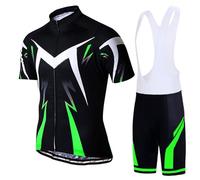 RUMAOZIA Suits Jerseys Men's Cycling Jersey Short Sleeve Set Quick Drying Breathable Cycling Jersey + Bib Shorts for Cycling Mountain Bikes Cycling Clothing Set Cycling Jersey Set, Z01 Green, XXL