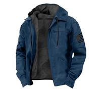 RUMAOZIA Winter Jacket Men's Winter Zip Sports Winter Coat Men's Thermal Fleece Jacket with Hood and Zip Merino Jogging Windproof Thick Hooded Jacket Outdoor Transition Jacket, O Blue, 8XL