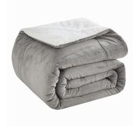 RUMBALUXY Sherpa Fleece Blanket- Thick Warm Blanket for Winter, Soft Fuzzy Plush Blanket for Bed, Couch, Travel, Light Grey, Double/Twin, 152x203CM