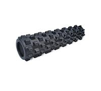RumbleRoller Textured Muscle Foam Roller 22 Inches - Extra Firm Mid Size - Black