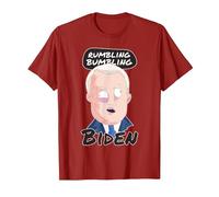 Rumbling Bumbling Biden Funny Anti Joe Biden Caricature T-Shirt, Men, Cranberry Red, Medium