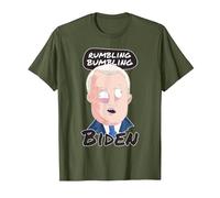 Rumbling Bumbling Biden Funny Anti Joe Biden Caricature T-Shirt, Men, Olive Green, Large